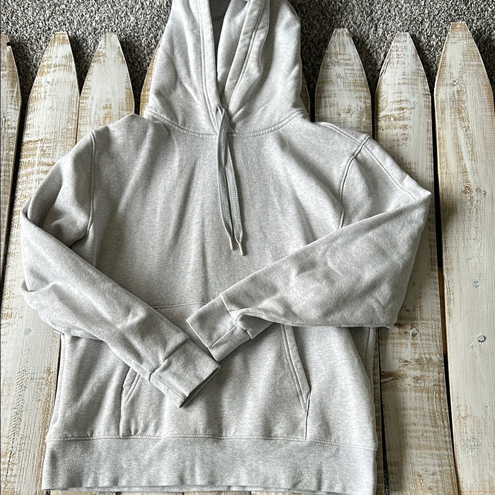 Athleta Pullover Hooded Sweatshirt Light Grey Size S